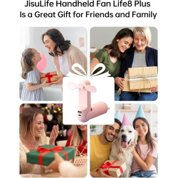 JISULIFE Ventilateur portable avec batterie externe 4500 mAh, autonomie maximale de 46 heures, ventilateur de poche portable à p