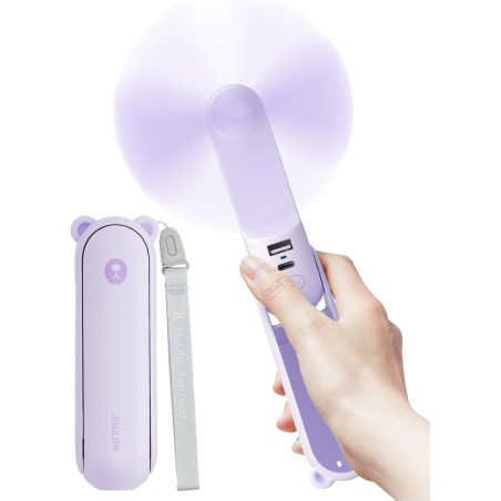 JISULIFE Ventilateur portatif avec batterie de secours 4500 mAh, autonomie maximale de 37 heures, ventilateur de poche portable 