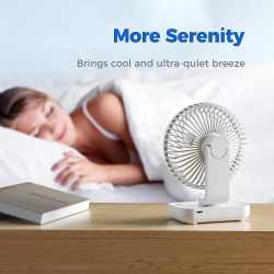 OCOOPA Ventilateur Rechargeable USB, 4000mAh Batterie Petit Silencieux Ventilateurs Bureau de Table Puissant, 4 Vitesses, Ventil