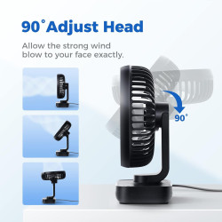 OCOOPA Ventilateur USB Silencieux, Ventilateur de Bureau Table Ultra Puissant, 4 Vitesses Réglable, Mini Petit Ventilateur Porta