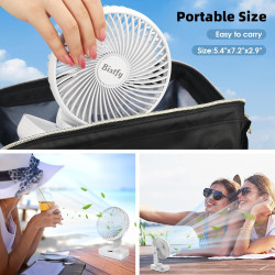 Ventilateur Automatique Oscillant, Ventilateur Bureau Silencieux Portable, 4500mAh Rchargeable Charge Rapide 2A, Puissant 4 Vite