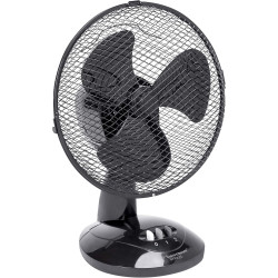 Bestron Ventilateur de table mobile Ø 27cm, Petit ventilateur avec 2 niveaux de vitesse & fonction oscillation 75°, Hauteur : 29
