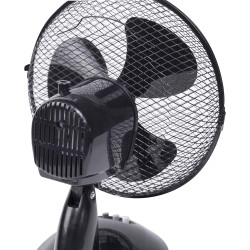 Bestron Ventilateur de table mobile Ø 27cm, Petit ventilateur avec 2 niveaux de vitesse & fonction oscillation 75°, Hauteur : 29