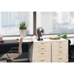 Bestron Ventilateur de table mobile Ø 27cm, Petit ventilateur avec 2 niveaux de vitesse & fonction oscillation 75°, Hauteur : 29