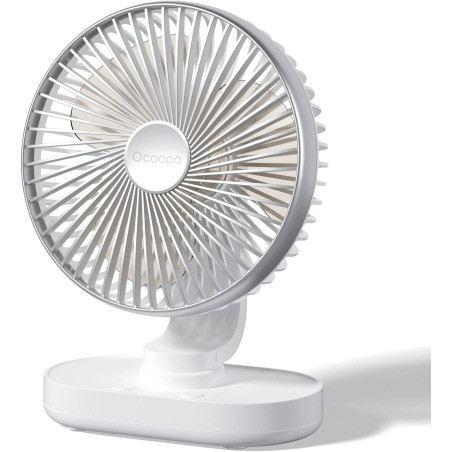 OCOOPA Ventilateur automatique oscillant silencieux 30 dB, 16,5 cm, batterie 4000 mAh et USB avec flux d'air puissant, 4 vitesse