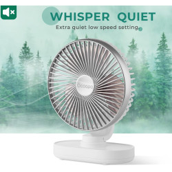 OCOOPA Ventilateur automatique oscillant silencieux 30 dB, 16,5 cm, batterie 4000 mAh et USB avec flux d'air puissant, 4 vitesse