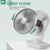 OCOOPA Ventilateur automatique oscillant silencieux 30 dB, 16,5 cm, batterie 4000 mAh et USB avec flux d'air puissant, 4 vitesse