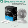 OCOOPA Ventilateur automatique oscillant silencieux 30 dB, 16,5 cm, batterie 4000 mAh et USB avec flux d'air puissant, 4 vitesse