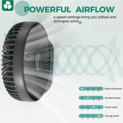 OCOOPA Ventilateur de table, ventilateur USB silencieux de voiture oscillant de 16 cm, 4 vitesses, système de refroidissement de
