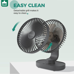 OCOOPA Ventilateur de table, ventilateur USB silencieux de voiture oscillant de 16 cm, 4 vitesses, système de refroidissement de