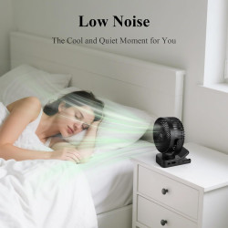 Minthouz Ventilateur portable USB rechargeable 12000 mAh avec clip et télécommande, 45H d'autonomie, silencieux, 3 vitesses, lum