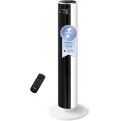 LEVOIT 20dB Ventilateur Colonne Silencieux, 7.9m/s DC Moteur, 26W, Oscillant 90° avec 12 Vitesses, Minuterie 12h, 4 Modes, Affic