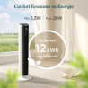 LEVOIT 20dB Ventilateur Colonne Silencieux, 7.9m/s DC Moteur, 26W, Oscillant 90° avec 12 Vitesses, Minuterie 12h, 4 Modes, Affic