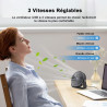 TriPole Ventilateur de Bureau USB à 3 Vitesses - Silencieux, Réglable à 360°, Portable pour Maison, Chambre, Voiture, Camping en