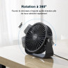 TriPole Ventilateur de Bureau USB à 3 Vitesses - Silencieux, Réglable à 360°, Portable pour Maison, Chambre, Voiture, Camping en