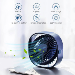 Simpeak Ventilateur USB Mini Ventilateur Portable Silencieux Ventilateur Bureau 3 Vitesses Réglable Alimenté par USB, pour le Ma