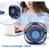 Simpeak Ventilateur USB Mini Ventilateur Portable Silencieux Ventilateur Bureau 3 Vitesses Réglable Alimenté par USB, pour le Ma