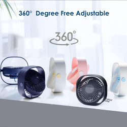 Simpeak Ventilateur USB Mini Ventilateur Portable Silencieux Ventilateur Bureau 3 Vitesses Réglable Alimenté par USB, pour le Ma