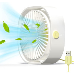 Simpeak Mini ventilateur de bureau USB silencieux et portable alimenté par USB uniquement (pas de batterie), 3 réglages de vites