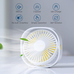 Simpeak Mini ventilateur de bureau USB silencieux et portable alimenté par USB uniquement (pas de batterie), 3 réglages de vites