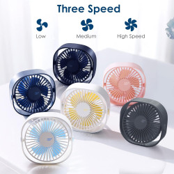 Simpeak Mini ventilateur de bureau USB silencieux et portable alimenté par USB uniquement (pas de batterie), 3 réglages de vites