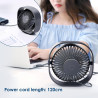 Simpeak Mini ventilateur de bureau USB silencieux et portable alimenté par USB uniquement (pas de batterie), 3 réglages de vites