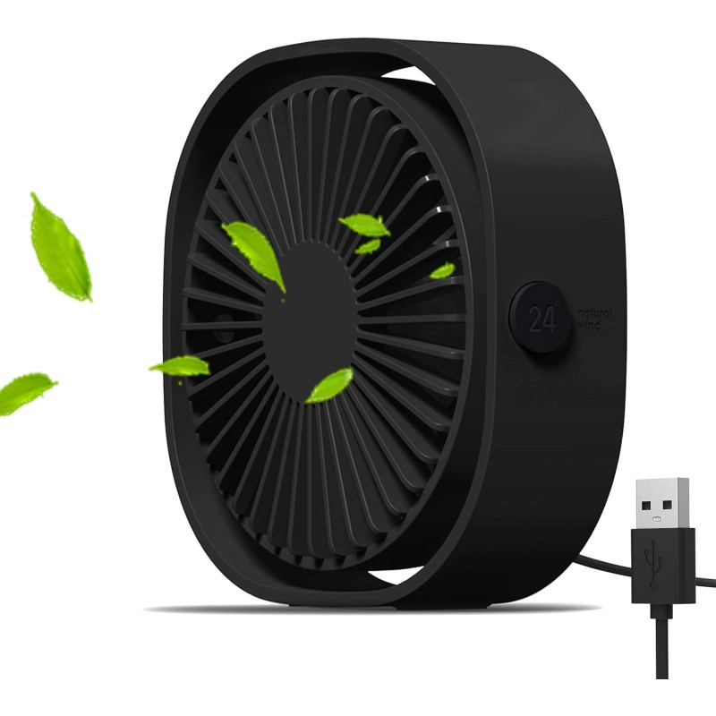 Simpeak Ventilateur USB Mini Ventilateur Portable Silencieux Ventilateur Bureau 3 Vitesses Réglable Alimenté par USB, pour le Ma