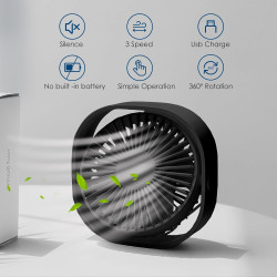 Simpeak Ventilateur USB Mini Ventilateur Portable Silencieux Ventilateur Bureau 3 Vitesses Réglable Alimenté par USB, pour le Ma