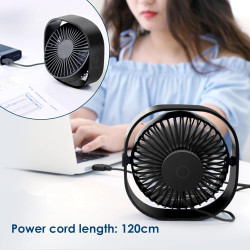 Simpeak Ventilateur USB Mini Ventilateur Portable Silencieux Ventilateur Bureau 3 Vitesses Réglable Alimenté par USB, pour le Ma