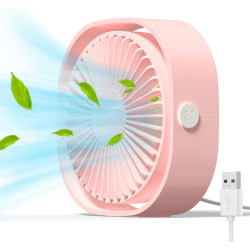Simpeak Mini ventilateur de bureau USB silencieux et portable alimenté par USB uniquement (pas de batterie), 3 réglages de vites
