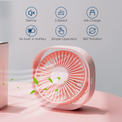 Simpeak Mini ventilateur de bureau USB silencieux et portable alimenté par USB uniquement (pas de batterie), 3 réglages de vites