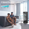 DR.PREPARE Ventilateur Colonne Ventilateur Tour de Table 30cm Oscillation 110° Silencieux 16W Ventilateur Sur Pied pour Chambre 