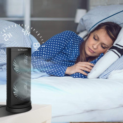 DR.PREPARE Ventilateur Colonne Ventilateur Tour de Table 30cm Oscillation 110° Silencieux 16W Ventilateur Sur Pied pour Chambre 