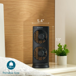DR.PREPARE Ventilateur Colonne Ventilateur Tour de Table 30cm Oscillation 110°, 3 Minuteries, Silencieux Ventilateur pour Chambr