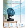 Ventilateur de table USB avec oscillation automatique, batterie 4500 mAh rechargeable, silencieux, 4 vitesses, écran numérique, 