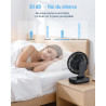 Ventilateur de table USB avec oscillation automatique, batterie 4500 mAh rechargeable, silencieux, 4 vitesses, écran numérique, 