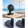 Ventilateur de table USB avec oscillation automatique, batterie 4500 mAh rechargeable, silencieux, 4 vitesses, écran numérique, 