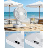 Ventilateur de table USB avec oscillation automatique, batterie 4500 mAh rechargeable, silencieux, 4 vitesses, écran numérique, 