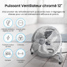 Pro Breeze Ventilateur de Sol 30,5 cm – 50W, 3 Vitesses, Tête Inclinable, Pales Inox, Brasseur d'Air Puissant pour Chambre, Salo