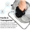 Pro Breeze Ventilateur de Sol 30,5 cm – 50W, 3 Vitesses, Tête Inclinable, Pales Inox, Brasseur d'Air Puissant pour Chambre, Salo