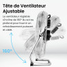 Pro Breeze Brasseur d'Air 50 cm – 120W, 3 Vitesses, Tête Inclinable, Pales Inox, Ventilateur de Puissant pour Chambre, Salon, Bu