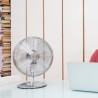 Cecotec Ventilateur de bureau EnergySilence 620 RetroDesk. 40 W, finition chromée, 12" de diamètre avec 4 pales, 3 vitesses, osc