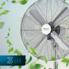 Cecotec Ventilateur sur pied EnergySilence 620 Retrostyle. 50 W, finition chromée, 16" de diamètre avec 4 pales, 3 vitesses, osc