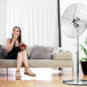 Cecotec Ventilateur sur pied EnergySilence 620 Retrostyle. 50 W, finition chromée, 16" de diamètre avec 4 pales, 3 vitesses, osc