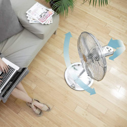 Cecotec Ventilateur sur pied EnergySilence 620 Retrostyle. 50 W, finition chromée, 16" de diamètre avec 4 pales, 3 vitesses, osc