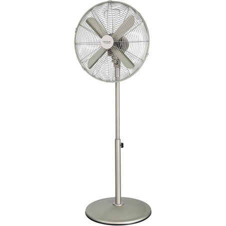 Cecotec Ventilateur sur pied EnergySilence 610 Steelstyle. 50 W, finition acier, 16" de diamètre avec 4 pales, 3 vitesses, oscil