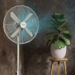 Cecotec Ventilateur sur pied EnergySilence 610 Steelstyle. 50 W, finition acier, 16" de diamètre avec 4 pales, 3 vitesses, oscil
