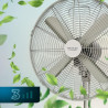 Cecotec Ventilateur sur pied EnergySilence 610 Steelstyle. 50 W, finition acier, 16" de diamètre avec 4 pales, 3 vitesses, oscil