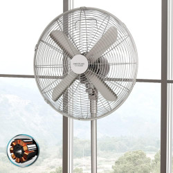 Cecotec Ventilateur sur pied EnergySilence 610 Steelstyle. 50 W, finition acier, 16" de diamètre avec 4 pales, 3 vitesses, oscil