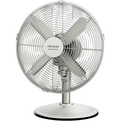 Cecotec Ventilateur de bureau EnergySilence 610 SteelDesk avec 40 W et finition acier, 12 pouces, 3 vitesses, oscillation, silen
